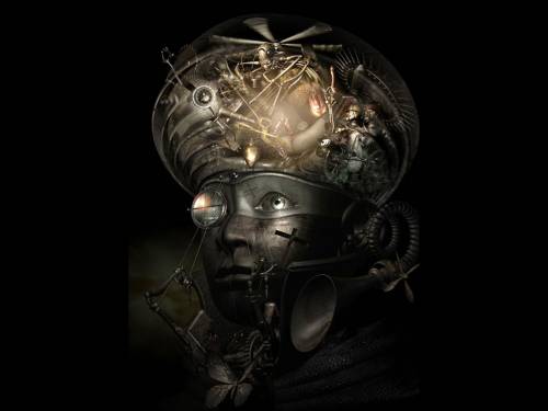 Monorogue - desktop wallpaper 1023 x 768 pixels Wallpaper image: Monorogue, Surreal Art, 3D Digital Art, Digital portrait contemporary mechanical surrealism emotionless dynamic automatic fantasy expressive modern hostile imaginary surreal violent destructive dark natural antagonistic cool wild fictional background pattern.