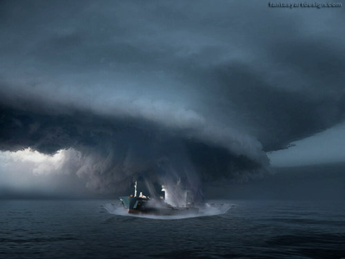 Wallpaper image: Bermuda Triangle Mystery, Mixed Style, Photo Manipulation, Hurricane tornado, nobody, daylight, ocean maritime aquatic Skies day, sinking ship, vessel cloud, storm, Sea the deep marine North America, daytime, nature, tornado, United States, USA, outside, disaster weather sky catastrophe atmosphere.