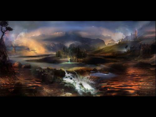 Wallpaper image: Bryxeland, Nature, Mixed Media, Fantasy landscape daydream 
