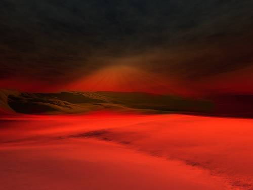 Wallpaper image: Unspecified digital landscape, Nature, 3D Digital Art, Sand Dunes, red, arid Desert, Landscape scenery countryside land scene backdrop American West, nature, wasteland wilderness waste sands snow dry, ripples, landscape, harsh, view.