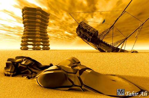Wallpaper image: Bionta image experiments v1, Surreal Art, 3D Digital Art, Surreal Desert wasteland Landscape scenery boat deceased countryside land scene backdrop neo-surrealism visionary modern surrealism wilderness waste sands Ship body sand, neo surrealist artist vessel dead body.