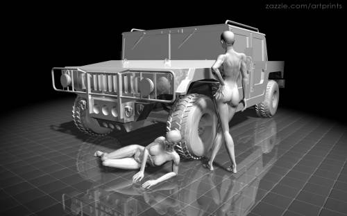 Wallpaper image: Hummer Car show display, Fantasy Art, 3D Digital Art, transportation, commuting, commuters, female, auto, automobile, silver, metallic, paint, speed, front, luxury, sales, transport, people, persons, person, success, drivers, driving, woman, business, standing, studio, isolated, brand, new, car, couple