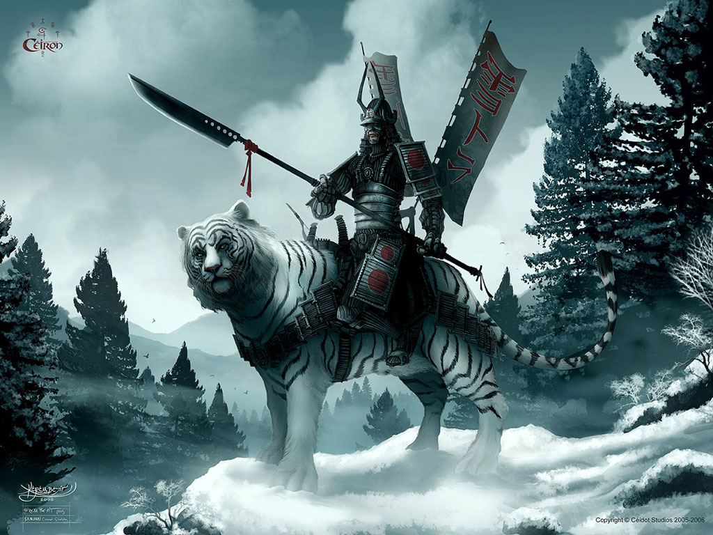 Free computer desktop wallpaper:White Tiger Clan, 2D Digital Art, 