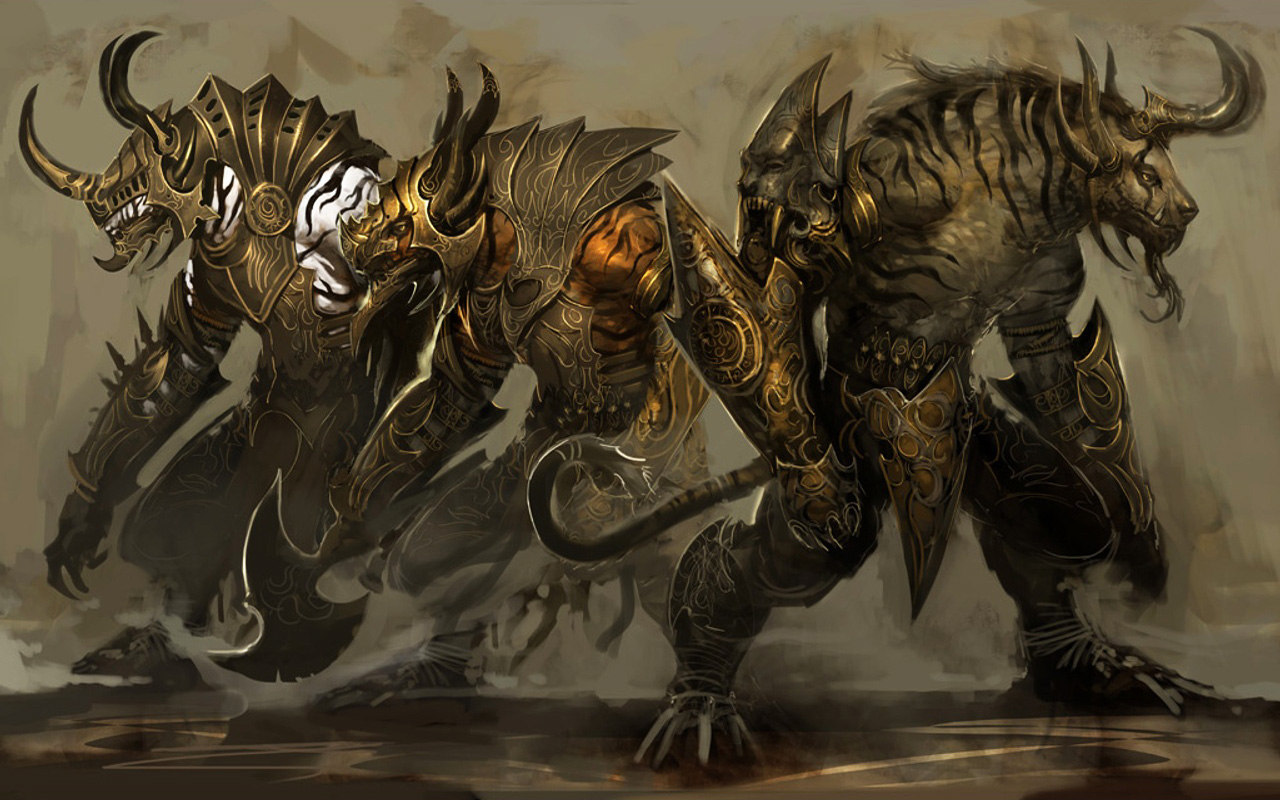 Free computer desktop wallpaper:Monster characters concept, 2D Digital Art, Fantasy Art, Guild Wars takes the best elements of today's massively multiplayer online games and combines them with a new mission-based design that eliminates some of the more tedious aspects of those games.