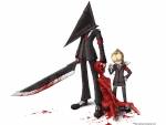 Pyramid Head and Laura, Mixed Style, 2D Digital Art