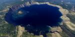 Widescreen desktop wallpaper image sample: Crater Lake aerial view, Klamath County, OR, 3D Digital Art