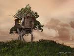 Wallpaper standard size: Tree House, 3D Digital Art