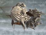 Air Ship View, Fantasy Art, 3D Digital Art