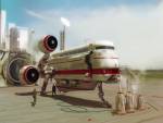 Aircraft field airliner, Science Fiction, 3D Digital Art graphic design