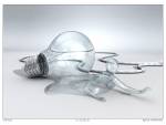 Electric bulb tragedy, Surreal Art, 3D Digital Art