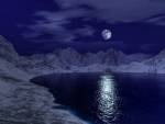 Blue moon landscape, Nature, 3D Digital Art