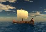 Penteconter warfare ship, Mixed Style, 3D Digital Art