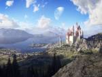 Fairy Tale Lake, Fantasy Art, 3D Digital Art