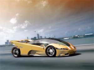 Future car models and renderings - 3d surrealism fantasy art image