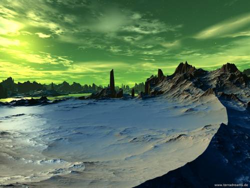 Wallpaper image: Unspecified digital art landscape, Nature, 3D Digital Art, Scenic, natural, winter, cliff, snow, surface, landscape, Fantasy dream daydream vision visualization snow-clad, mountain, nature, snow-covered peak, snowcapped, scenery, white, steeple, mountainside, sky, tower, texture, spire.