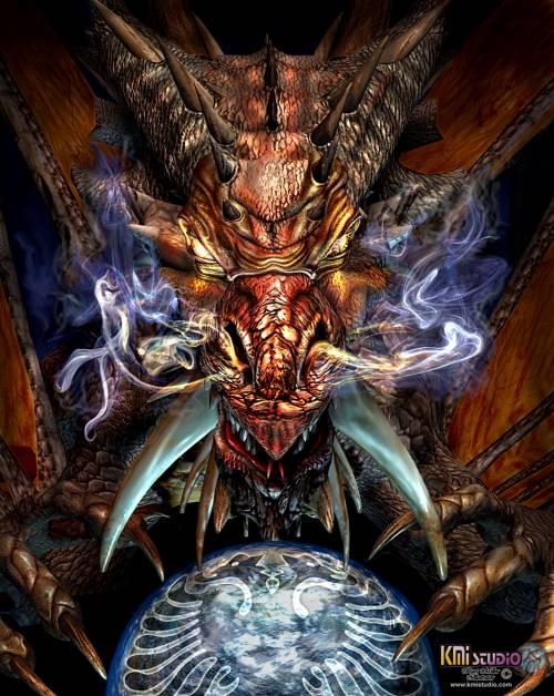 Wallpaper image: Dragon World, Fantasy Art, Mixed Media,   Dragon, portrait, fantasy.