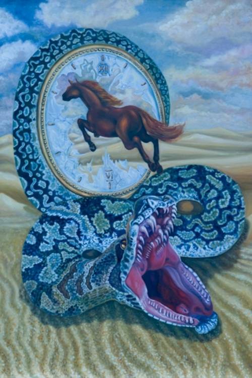 Wallpaper image: Rings of the time, Surreal Art, 2D Digital Art,  rings, time, horse, snack, surrealism, painting, oil, cavnas, sale