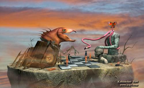 Wallpaper image: The master game, Surreal Art, 3D Digital Art, 