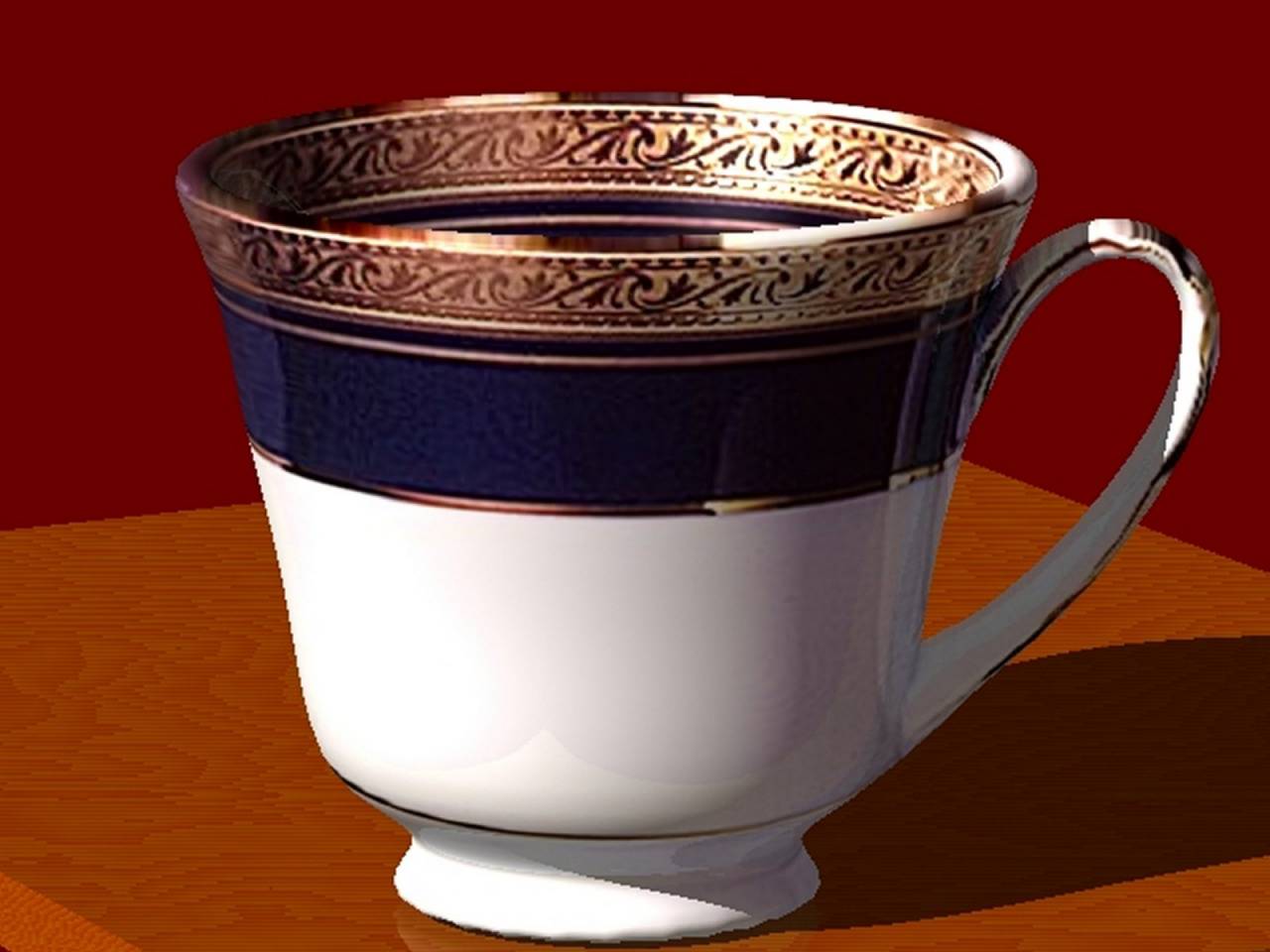 Free computer desktop wallpaper:tea cup, 3D Digital Art, Mixed Style, a little tea cup I created for an upcoming painting I\'ll be working on.