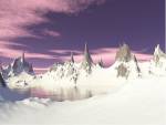 Sunrise snow land, Nature, 3D Digital Art